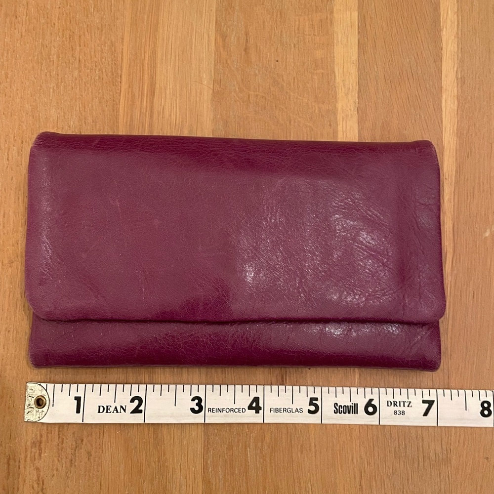 Status Anxiety purple leather Audrey wallet